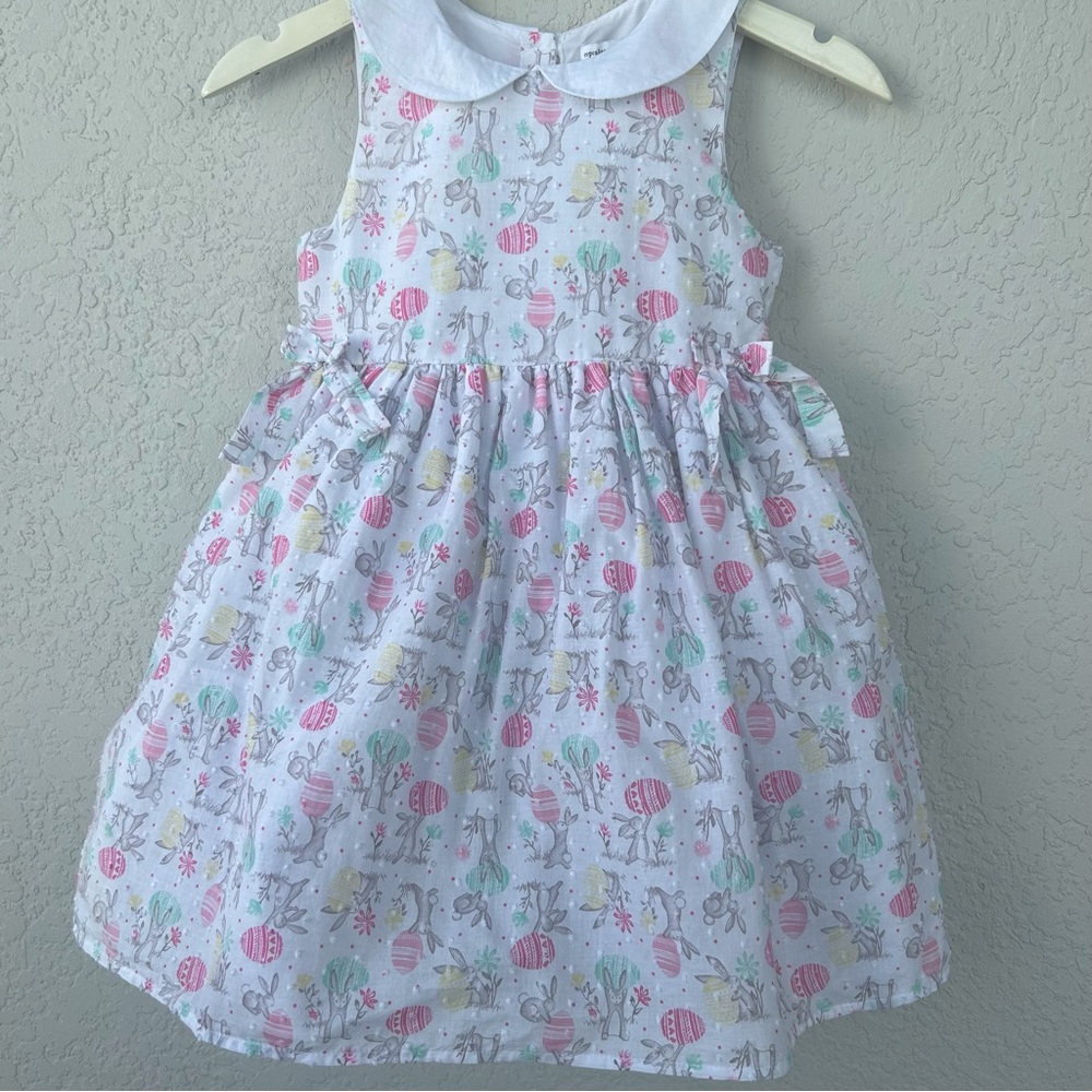 Cupcakes And Cashmere Swiss Dot Bunny Spring/Easter Dress Sz 7